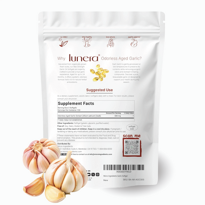 Lunera™ Aged Garlic 7500mg - Odorless Heart Support