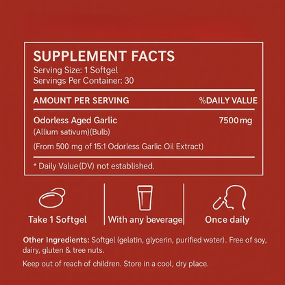 Lunera™ Aged Garlic 7500mg - Odorless Heart Support